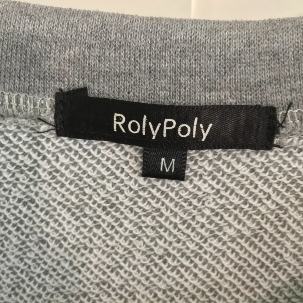 Unique Find Hi-Lo Hem Sweatshirt Top Ripped Sleeves S M L Heather Grey Crewneck - Picture 12 of 16
